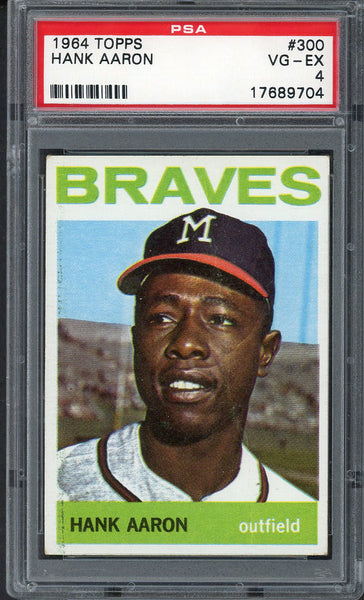1964 Topps Baseball #300 Hank Aaron Braves PSA 4 VG-EX 555016