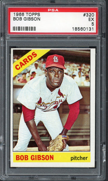 1966 Topps Baseball #320 Bob Gibson Cardinals PSA 5 EX 555018