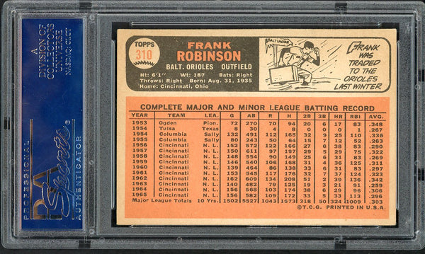 1966 Topps Baseball #310 Frank Robinson Orioles PSA 5 EX 555022