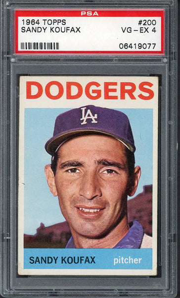 1964 Topps Baseball #200 Sandy Koufax Dodgers PSA 4 VG-EX 555024
