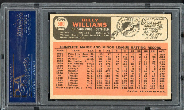 1966 Topps Baseball #580 Billy Williams Cubs PSA 5 EX 555026