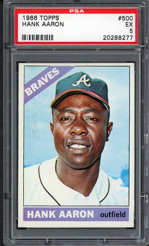 1966 Topps Baseball #500 Hank Aaron Braves PSA 5 EX 555029