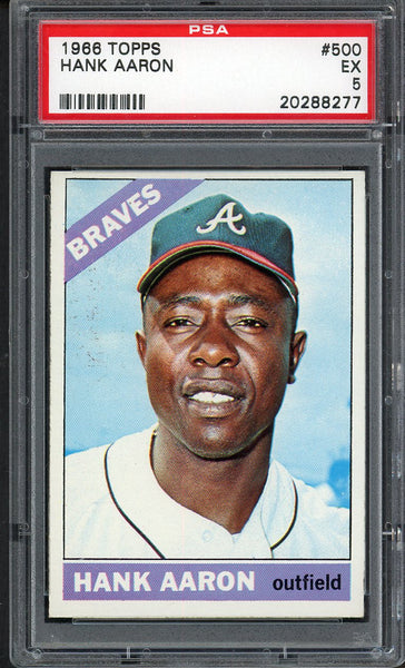 1966 Topps Baseball #500 Hank Aaron Braves PSA 5 EX 555029