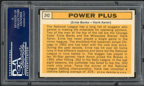 1963 Topps Baseball #242 Hank Aaron Ernie Banks PSA 6 EX-MT 555030
