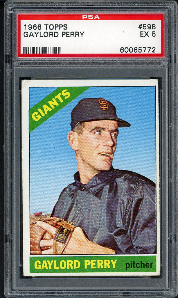 1966 Topps Baseball #598 Gaylord Perry Giants PSA 5 EX 555031