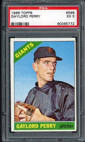 1966 Topps Baseball #598 Gaylord Perry Giants PSA 5 EX 555031