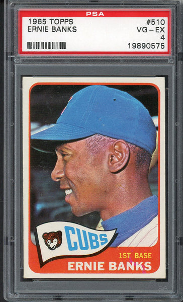 1965 Topps Baseball #510 Ernie Banks Cubs PSA 4 VG-EX 555032