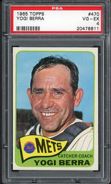 1965 Topps Baseball #470 Yogi Berra Mets PSA 4 VG-EX 555033