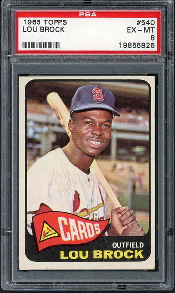 1965 Topps Baseball #540 Lou Brock Cardinals PSA 6 EX-MT 555034