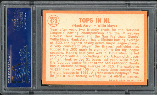 1964 Topps Baseball #423 Hank Aaron Willie Mays PSA 5 EX 555036