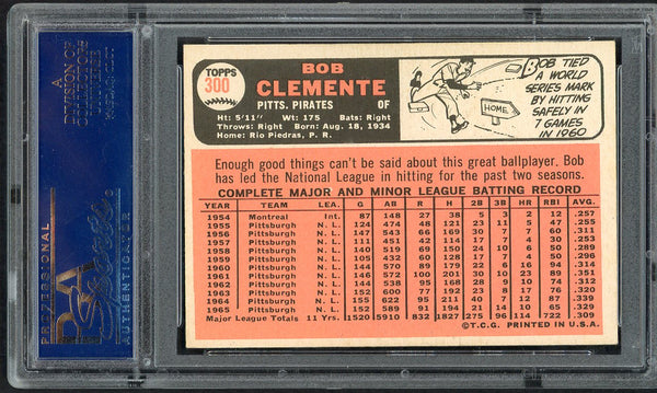 1966 Topps Baseball #300 Roberto Clemente Pirates PSA 5 EX 555038