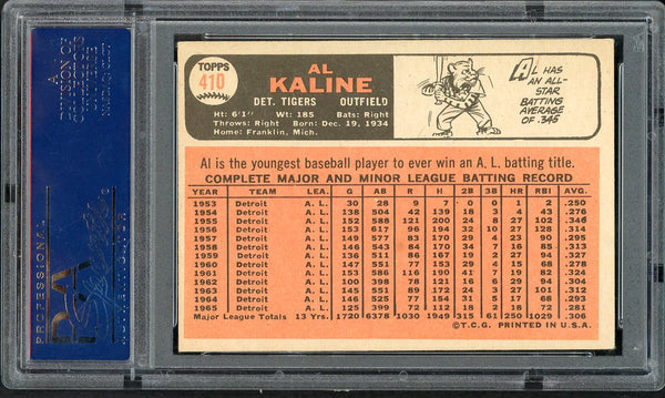 1966 Topps Baseball #410 Al Kaline Tigers PSA 5 EX 555046