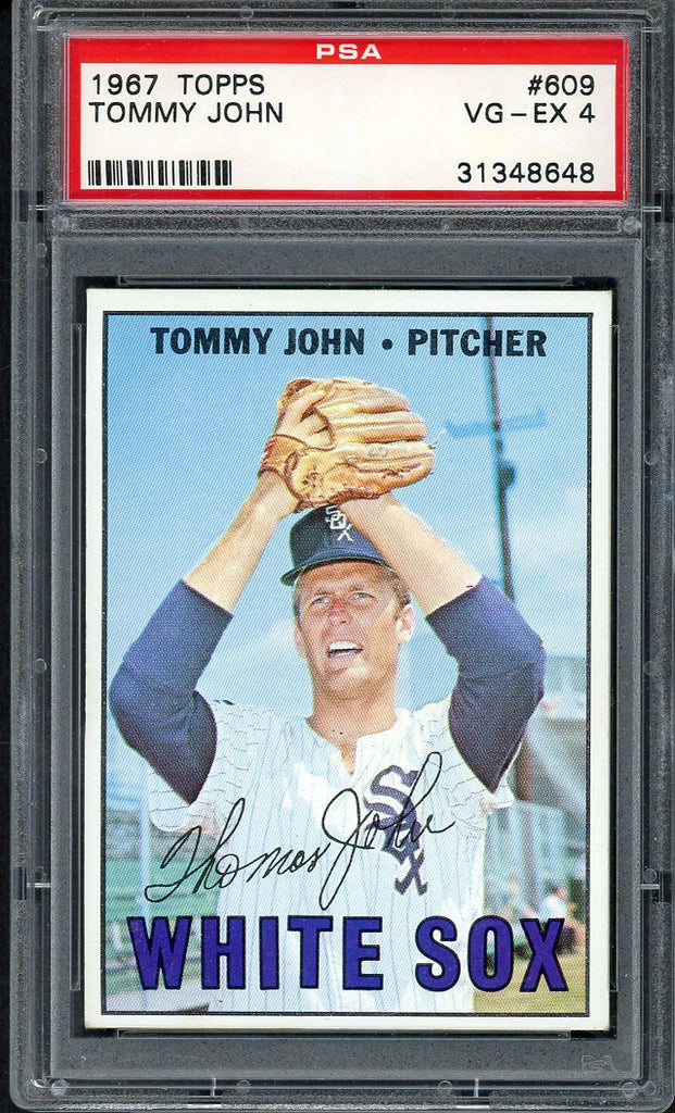 1967 Topps Baseball #609 Tommy John White Sox PSA 4 VG-EX 555048