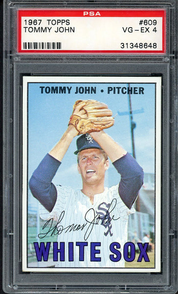 1967 Topps Baseball #609 Tommy John White Sox PSA 4 VG-EX 555048
