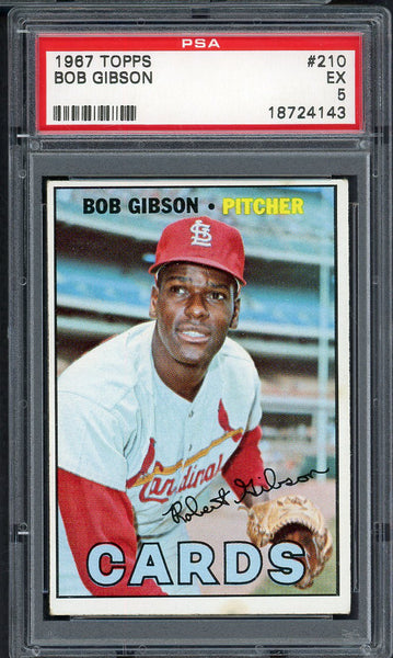 1967 Topps Baseball #210 Bob Gibson Cardinals PSA 5 EX 555051