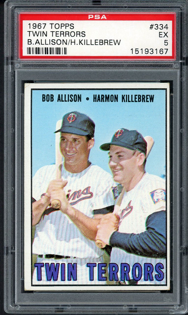 1967 Topps Baseball #334 Harmon Killebrew Bob Allison PSA 5 EX 555054