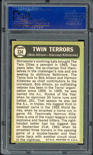 1967 Topps Baseball #334 Harmon Killebrew Bob Allison PSA 5 EX 555054