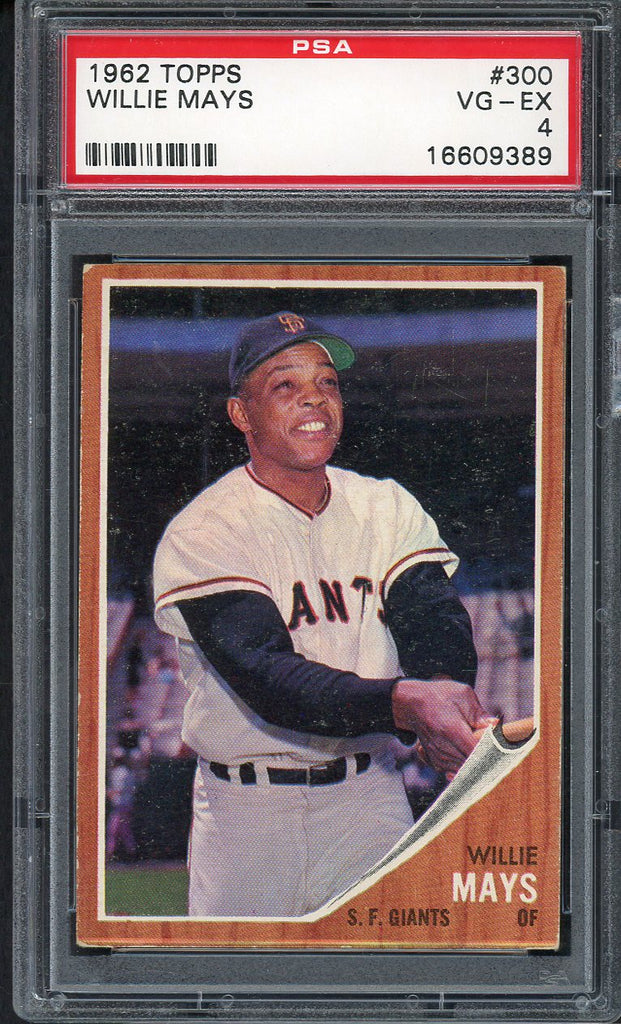 1962 Topps Baseball #300 Willie Mays Giants PSA 4 VG-EX 555060