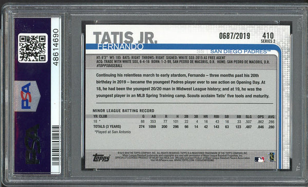 2019 Topps #419 Fernando Tatis Jr Padres PSA 9 MINT Gold 555072