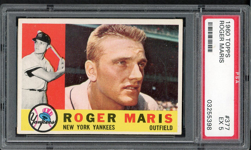 1960 Topps Baseball #377 Roger Maris Yankees PSA 5 EX 555075
