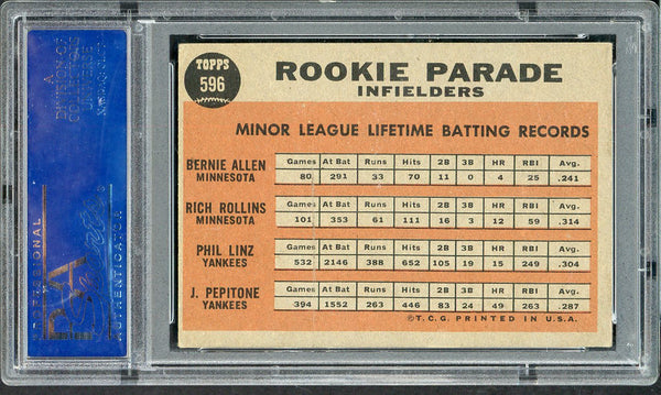 1962 Topps Baseball #596 Joe Pepitone Yankees PSA 5 EX 555079