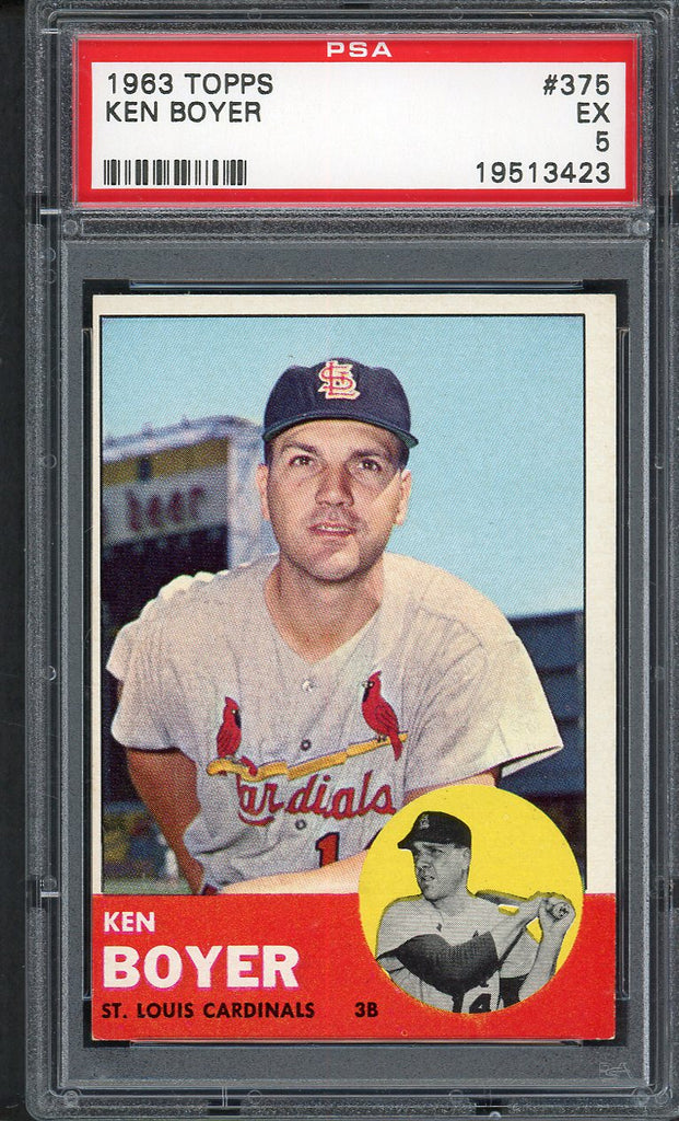 1963 Topps Baseball #375 Ken Boyer Cardinals PSA 5 EX 555085