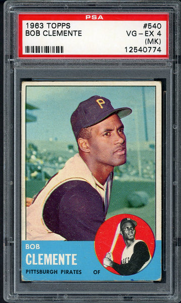 1963 Topps Baseball #540 Roberto Clemente Pirates PSA 4 VG-EX mk 555086