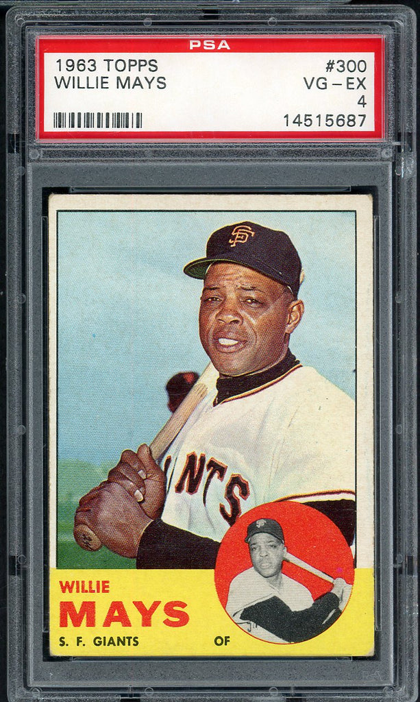 1963 Topps Baseball #300 Willie Mays Giants PSA 4 VG-EX 555087