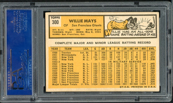 1963 Topps Baseball #300 Willie Mays Giants PSA 4 VG-EX 555087
