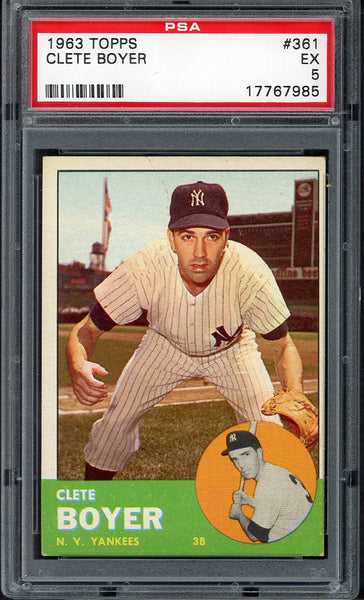 1963 Topps Baseball #361 Clete Boyer Yankees PSA 5 EX 555088