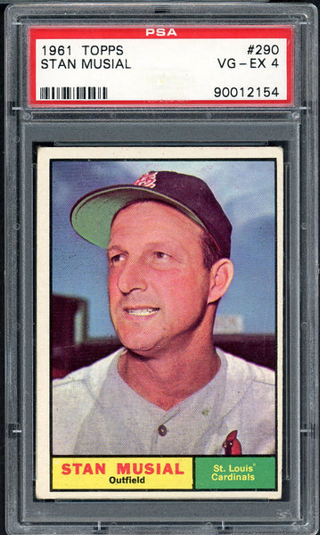 1961 Topps Baseball #290 Stan Musial Cardinals PSA 4 VG-EX 555091