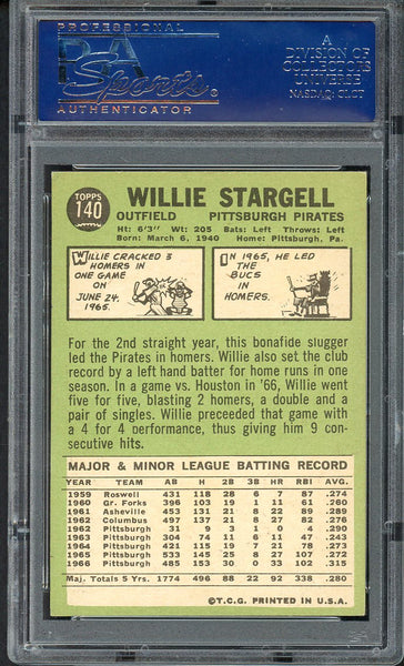 1967 Topps Baseball #140 Willie Stargell Pirates PSA 5 EX 555096