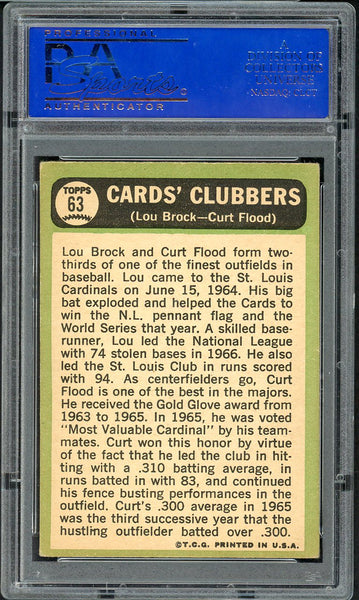 1967 Topps Baseball #063 Lou Brock Curt Flood PSA 5 EX 555098