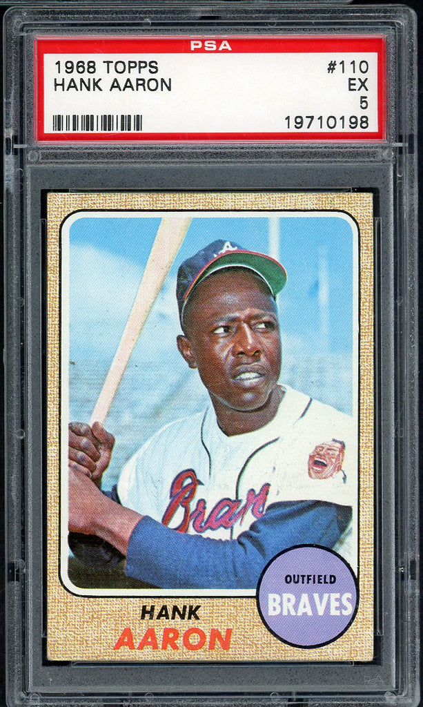1968 Topps Baseball #110 Hank Aaron Braves PSA 5 EX 555099
