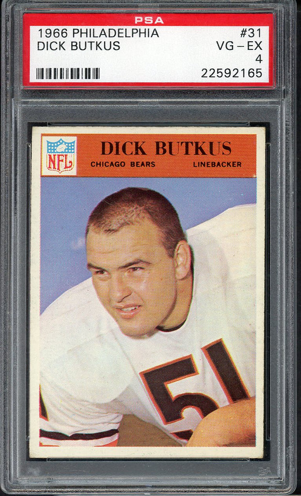 1966 Philadelphia Football #031 Dick Butkus Bears PSA 4 VG-EX 555100