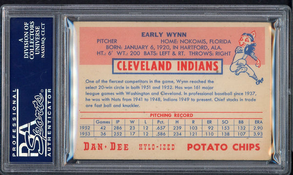 1954 Dan Dee Early Wynn Indians PSA 5 EX 555102