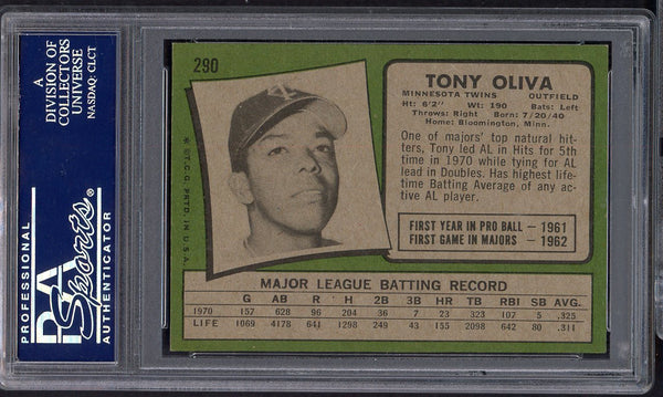1971 Topps Baseball #290 Tony Oliva Twins PSA 7 NM 555103