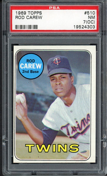 1969 Topps Baseball #510 Rod Carew Twins PSA 7 NM oc 555105
