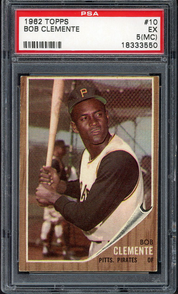 1962 Topps Baseball #010 Roberto Clemente Pirates PSA 5 EX mc 555116