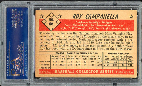 1953 Bowman Color Baseball #046 Roy Campanella Dodgers PSA 5 EX 555120