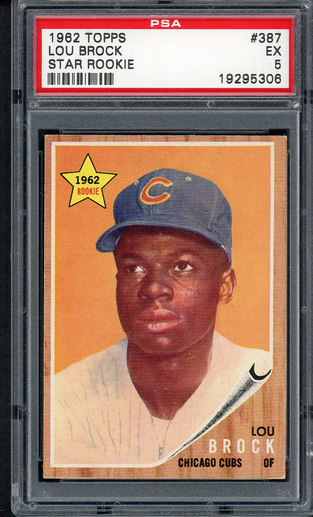 1962 Topps Baseball #387 Lou Brock Cubs PSA 5 EX 555121
