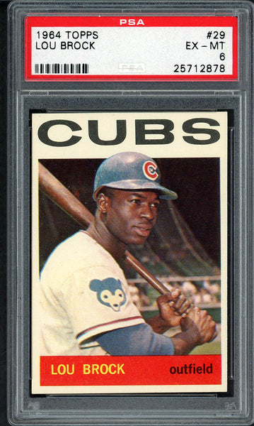 1964 Topps Baseball #029 Lou Brock Cubs PSA 6 EX-MT 555123