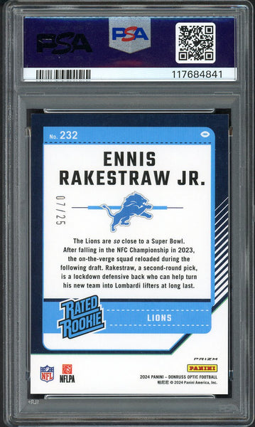 2024 Donruss Optic Pandora #232 Ennis Rakestraw Lions PSA 9 MINT Black 555126