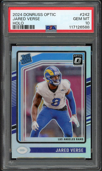 2024 Donruss Optic #242 Jared Verse Rams PSA 10 GEM MINT Holo 555138