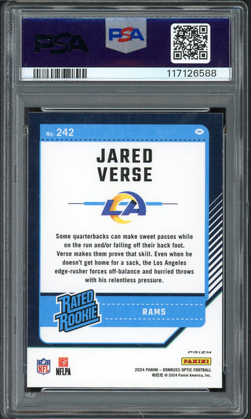 2024 Donruss Optic #242 Jared Verse Rams PSA 10 GEM MINT Holo 555138