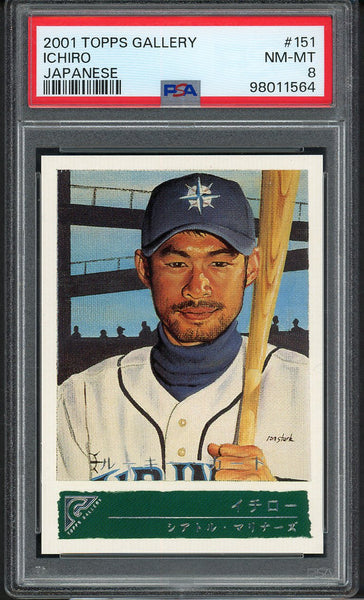2001 Topps Gallery #151 Ichiro Suzuki Mariners PSA 8 NM/MT Japanese 555141