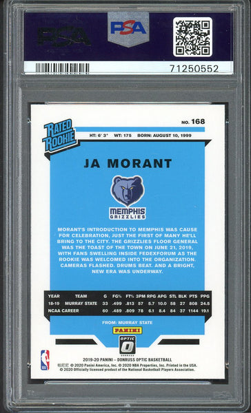2019 Panini Donruss Optic #168 Ja Morant Grizzlies PSA 9 MINT 555144