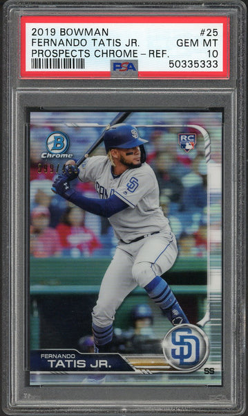 2019 Bowman Chrome Refractor #026 Fernando Tatis Jr Padres PSA 10 GEM MINT 555154