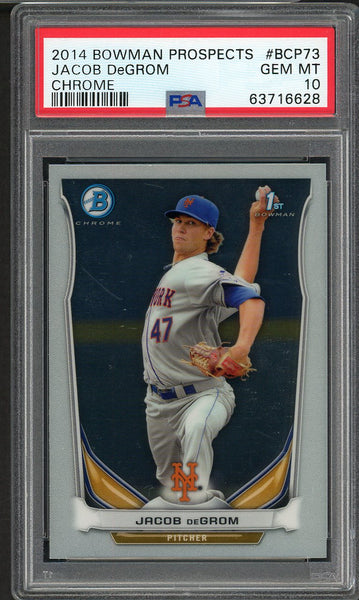 2014 Bowman Chrome Prospects #BCP73 Jacob DeGrom Mets PSA 10 GEM MINT 555167