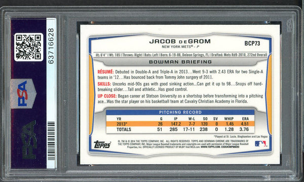 2014 Bowman Chrome Prospects #BCP73 Jacob DeGrom Mets PSA 10 GEM MINT 555167